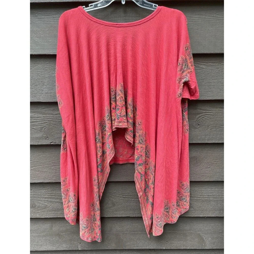 Boho Fairy Grunge Drapey Handkerchief Tunic Free People Pick Me Up Red Tee XS